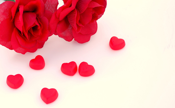 Romantic red roses and hearts Romantic red roses and hearts