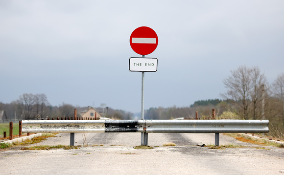 Sign marking the end of a road