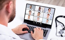 Doctor in online medical video conference