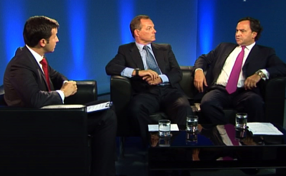 Emanuel Eftimiu speaks to Mounir Guen and George Anson Emanuel Eftimiu speaks to Mounir Guen and George Anson