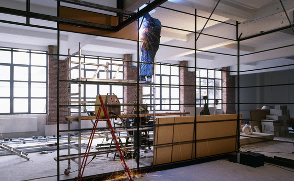 Construction workers indoors