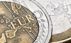 Close-up detailed image of a euro coin