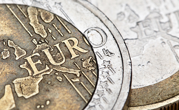 Close-up detailed image of a euro coin