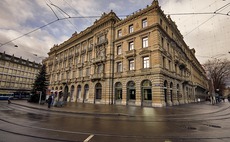 Credit Suisse Headquarters building and UBS building to the left Paradeplatz Bahnhofstrasse Zurich