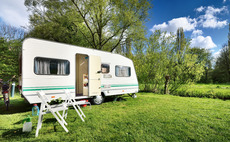 Caravan in a field