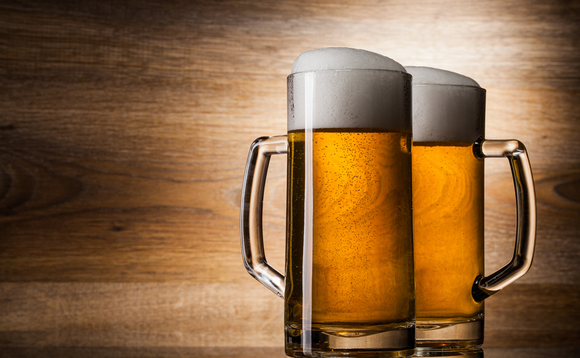Two glasses of lager Two glasses of lager