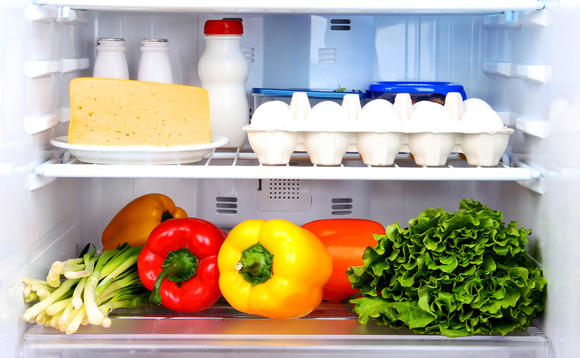 A refrigerator keeping food cool A refrigerator keeping food cool