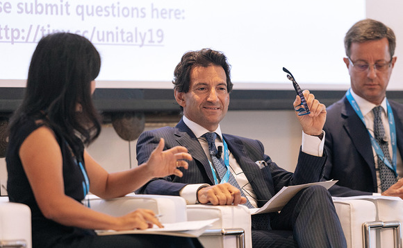 Eugenio Morpurgo of Fineurop Soditic and Marco Perelli-Rocco at Banca IMI speaking at the Unquote Italy Conference 2019