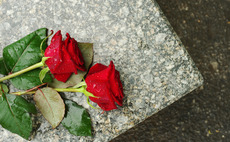 Gravestone with flowers