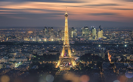 Eiffel Tower in Paris at night Eiffel Tower in Paris at night